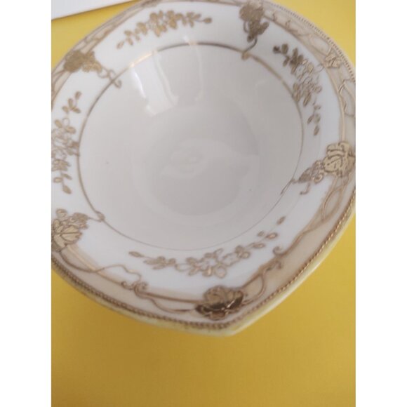 Vintage Hand Painted Nippon Japan Gold Encrusted Candy/Nut Bowl 1950's 5 3/4" - Picture 11 of 15